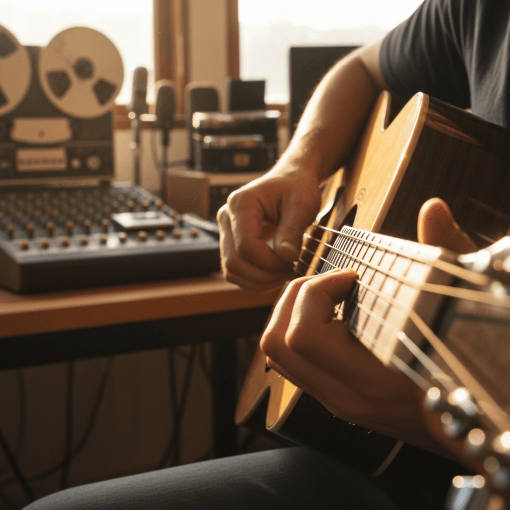 Detailaufnahme einer E-Gitarre